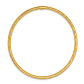14K Yellow Gold Diamond-Cut Slip-On Bangle with Polished Finish